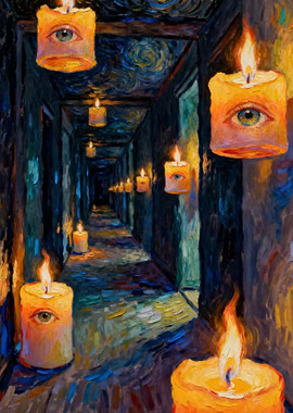 Eye Candles in Hallway Painting