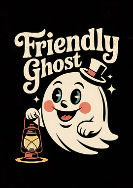 Friendly Ghost Cartoon Illustration