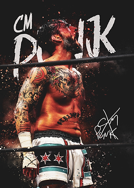 CM Punk Wrestling Poster