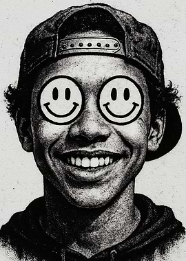 Smiley Face Eyes Portrait