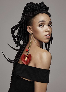 fka twigs portrait with anthurium earring