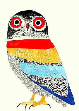 Colorful Stylized Owl Illustration
