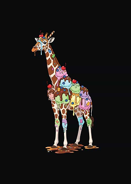 Ice Cream Giraffe Dessert Drip