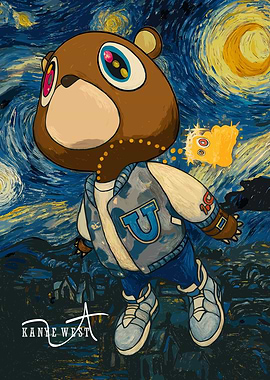Kanye West Bear Starry Night Art