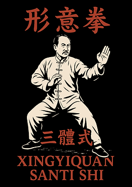 Xingyiquan Three-Body Stance Martial Arts Illustration