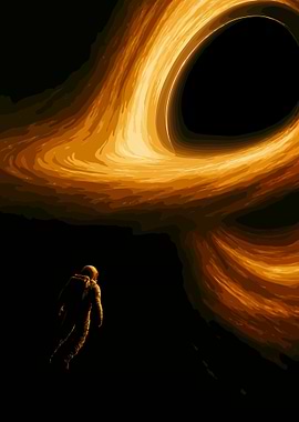 Astronaut and Black Hole Pixel Art