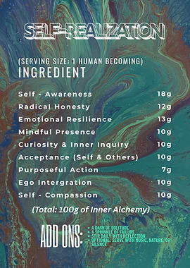 Self-Realization Recipe for Human Becoming