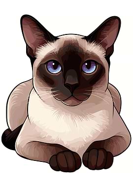 Siamese Cat Illustration