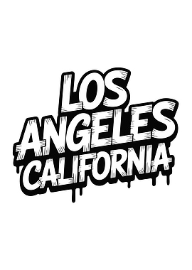 Los Angeles California Text Art