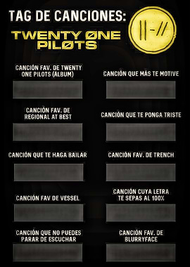 Twenty One Pilots Song Tag Template
