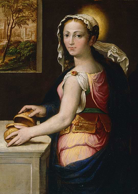 Mary Magdalene with Pots Painting
