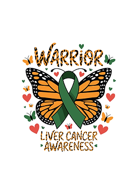 Liver Cancer Awareness Butterfly Warrior