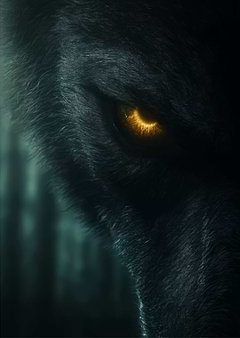 Intense Wolf Eye Close-Up