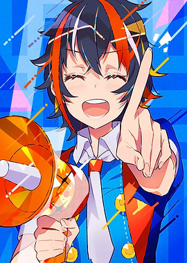 Anime Character with Megaphone Illustration