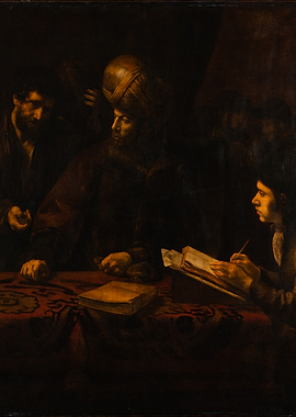 Old Master Painting: Scribes and Figures