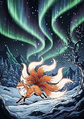 Nine-tailed Fox Aurora Borealis