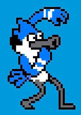 Pixel Art Mordecai from Regular Show