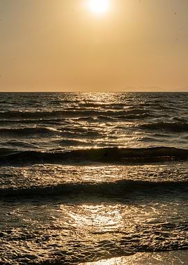 Golden Sunset Waves – Ocean Fine Art Photography Print