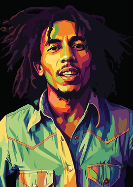 Bob Marley Colorful Portrait