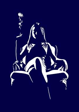 Woman Smoking in Chair Silhouette