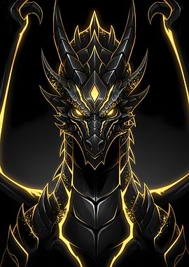 Black and Gold Dragon Portrait