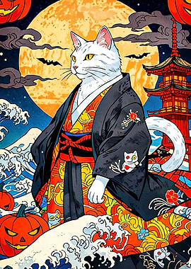 Halloween Cat Kimono
