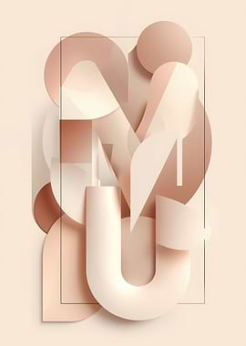 Abstract Geometric Shapes in Pastel Tones