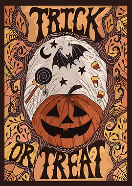 Trick or Treat Halloween Illustration