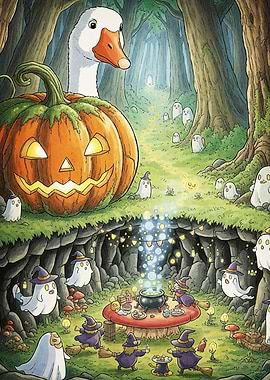 Halloween Goose Ghostly Gathering