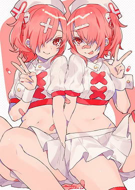 Anime Nurse Twins with Bandages