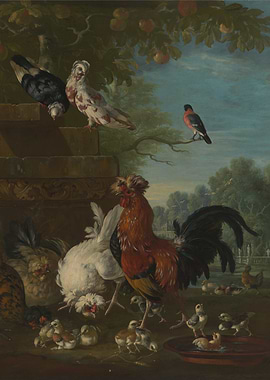 Poultry and Pigeons in a Landscape