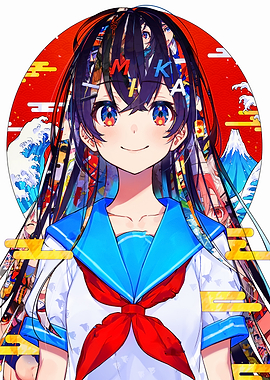 Anime Girl in School Uniform Portrait