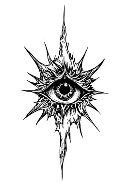 Eye with Spikes Black and White