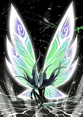 Hollow Knight with Butterfly Wings