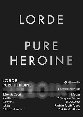 Lorde - Pure Heroine Album Cover