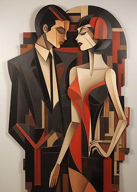 Modern Couple Cubism Style
