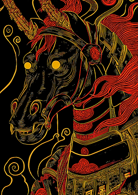 Armored Unicorn Illustration