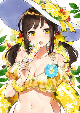 Anime Girl Summer Fruit Theme
