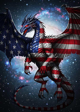 American Flag Dragon Space
