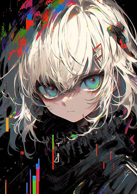 Anime Girl with Intense Gaze