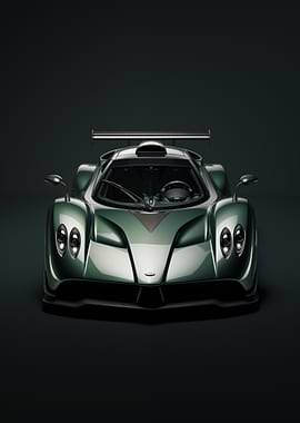 Green Pagani supercar