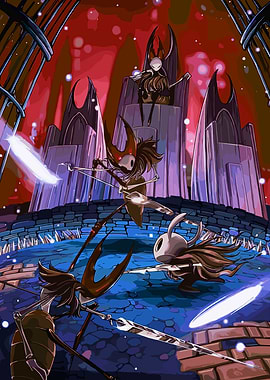 Hollow Knight Battle Scene Illustration