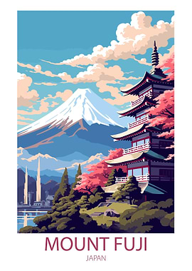 Mount Fuji, Japan Illustration