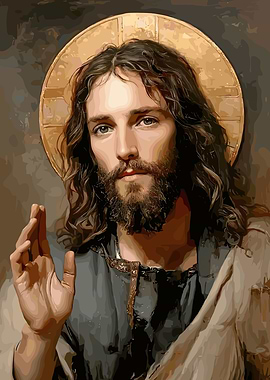 Portrait of Jesus Christ with Halo