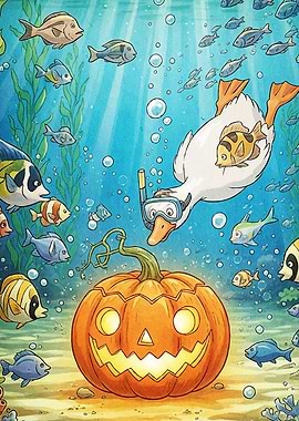 Halloween Duck Fish Pumpkin