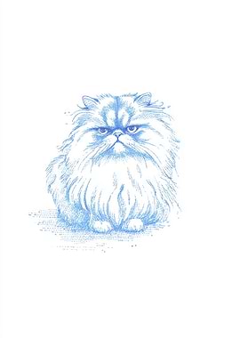 Blue Persian Cat Illustration