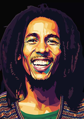 Bob Marley Colorful Portrait