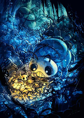 Hollow Knight and Grub artwork
