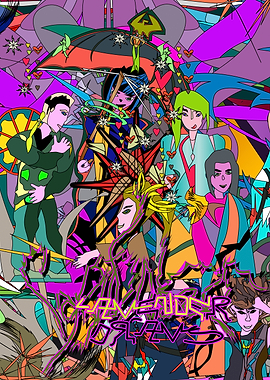 Colorful Abstract People Illustration