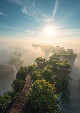 Floating Garden Islands in the Sky
